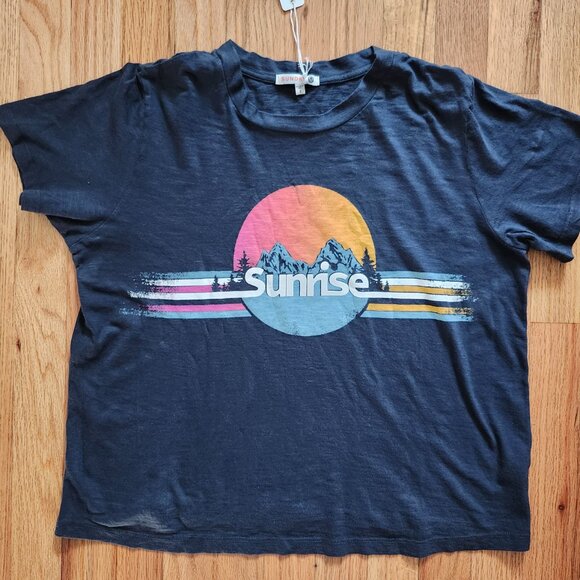 Sundry by Anthropologie Sunrise Boy Tee in Midnight Women's Size 2 (Medium) - Picture 2 of 5